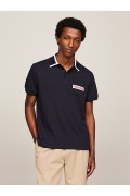 Polo droit logo patché Tommy Hilfiger DW5 Desert Sky MW0MW34786