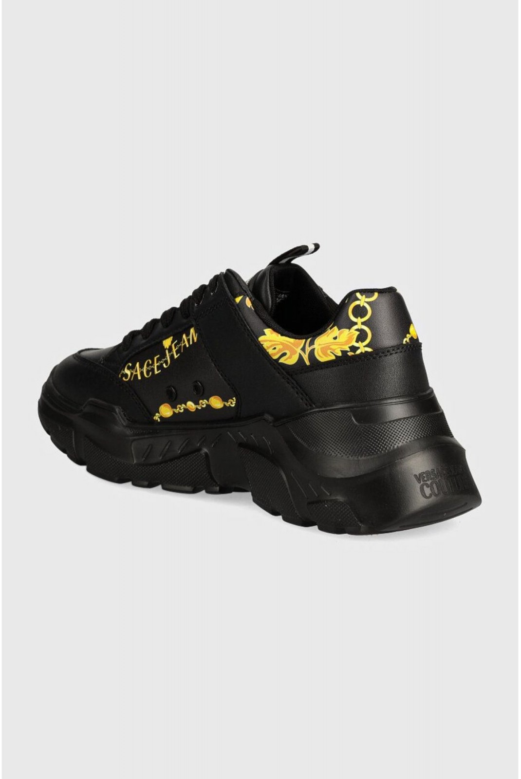 Sneakers cuir Speedtrack Versace Jeans G89 BLACK/GOLD 77YA3SC2 ZP324