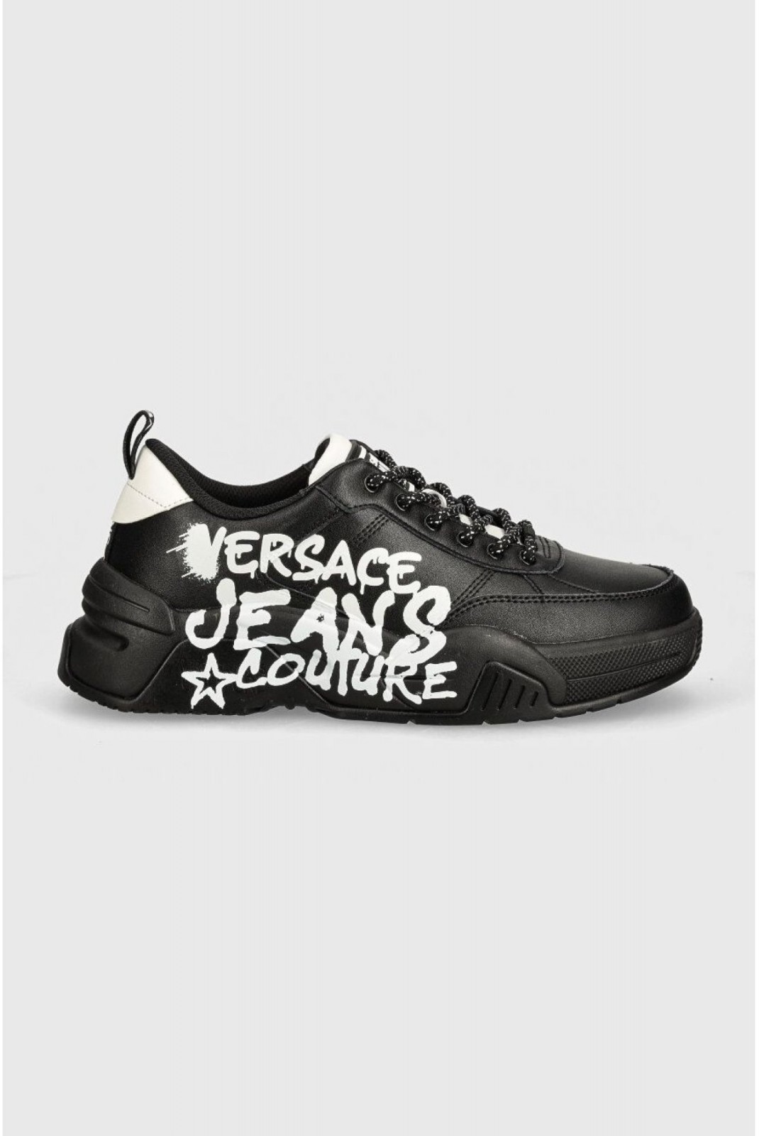 Sneakers logo graffiti cuir PU Versace Jeans 899 BLACK  77YA3SF1 ZP328