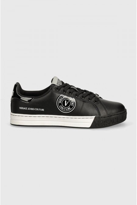 Sneakers basses cuir Versace Jeans 899 BLACK  77YA3SK1 ZP333