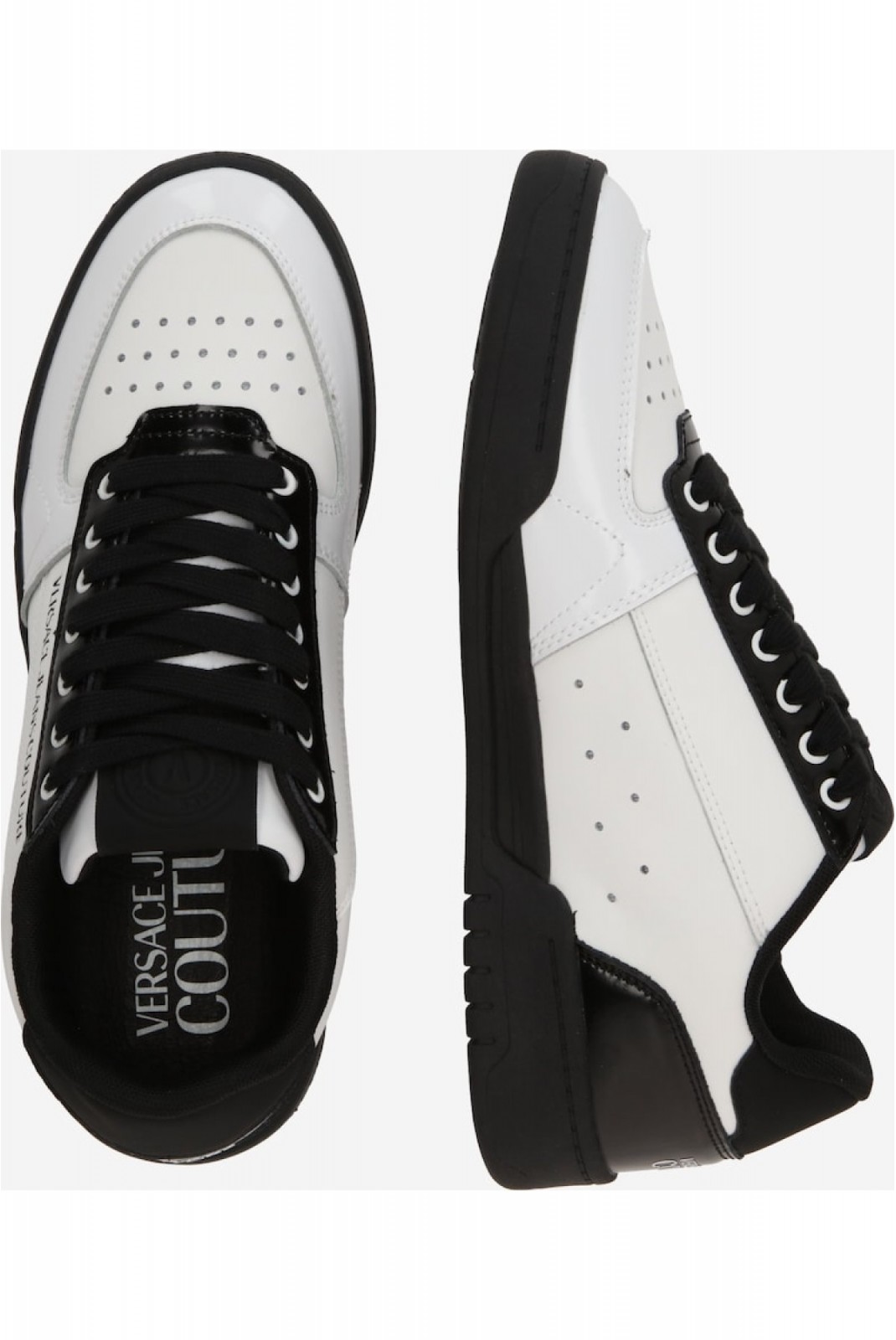 Sneakers basses cuir Brooklyn Versace Jeans L02 WHITE/BLACK 77YA3SD4 ZP349