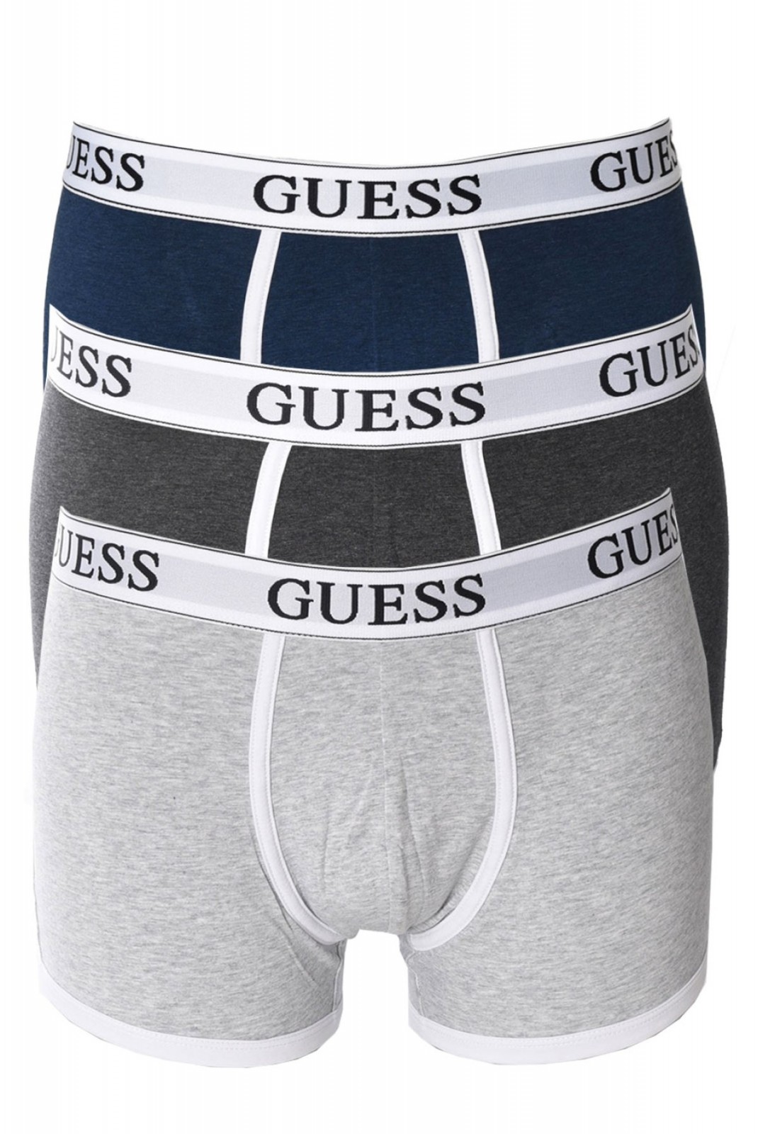 Pack de 3 boxers coton stretch Guess jeans FB62 GREY/BLUE/DARK GREY U4BG80 KCEJ0