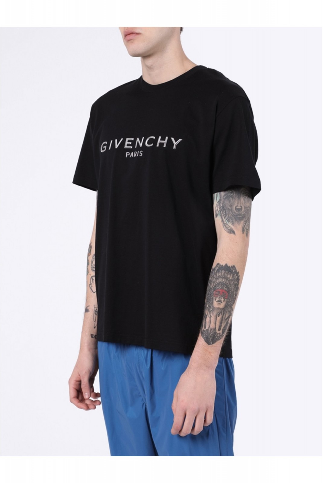 TShirt MC coton logo relief Givenchy 001 BLACK BM70WV3002