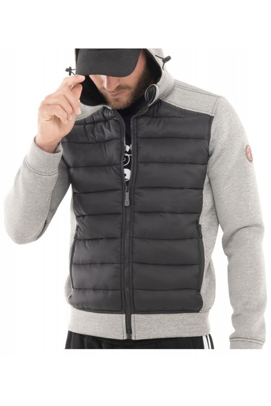 Blouson zippé bimatière Just Emporio BLACK/DARK GREY JE-NAKEM