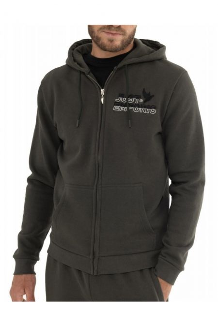 Sweat capuche zippé molletonné Just Emporio KHAKI JE-ABEXON