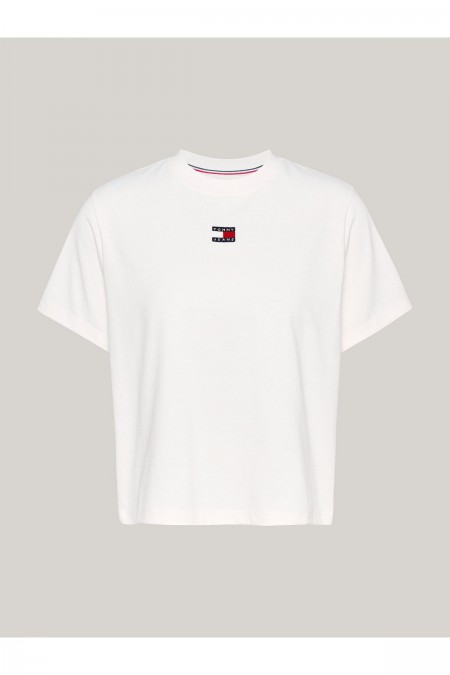 TShirt uni boxy fit logo brodé Tommy Jeans YBH Ancient White DW0DW17391