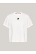 TShirt uni boxy fit logo brodé Tommy Jeans YBH Ancient White DW0DW17391