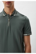 Polo MC zippé coton Armani exchange 1888 Balsam Green 3DZFLH ZJM5Z