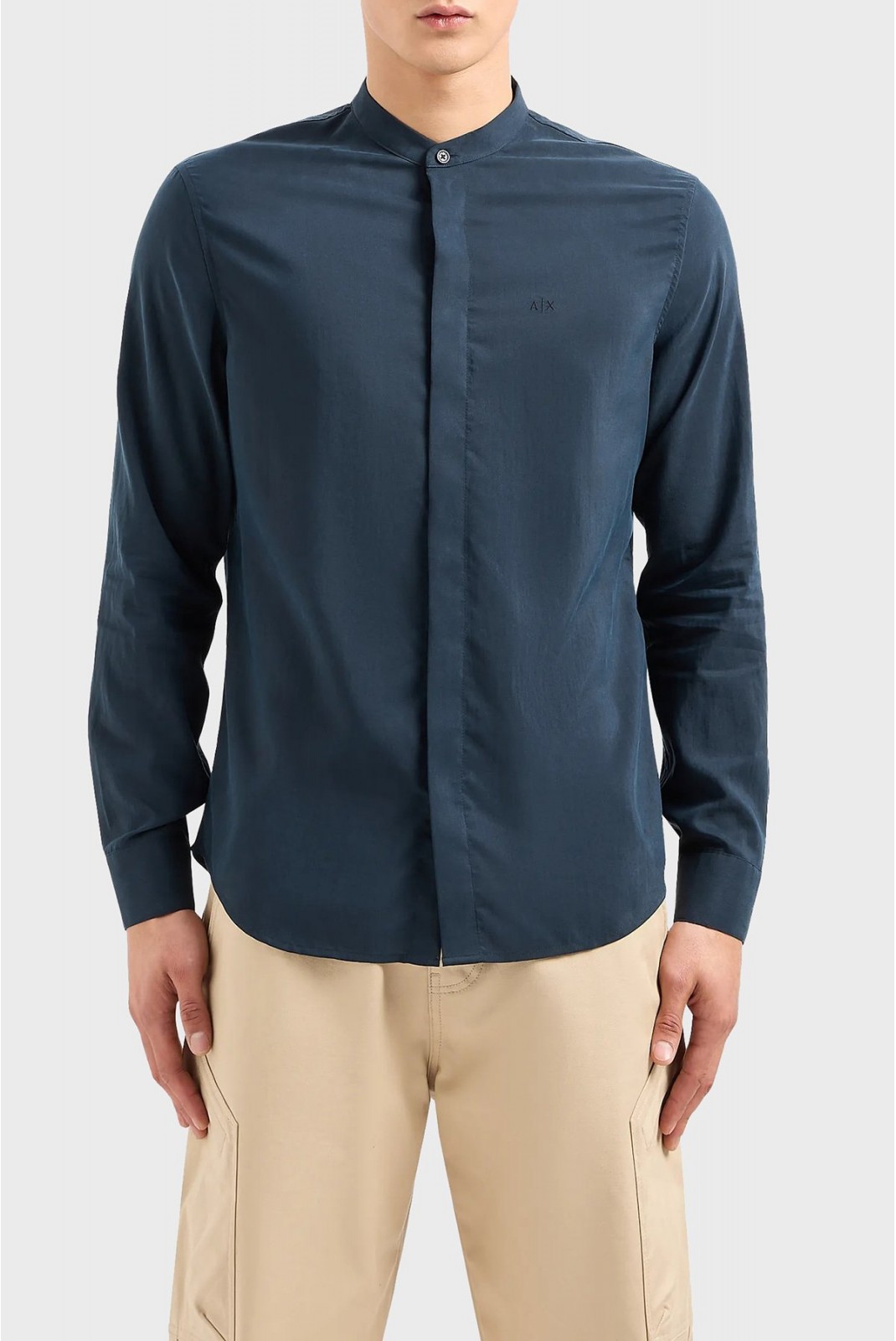 Chemise col mao Armani exchange 1510 Navy 3DZC19 ZN4CZ