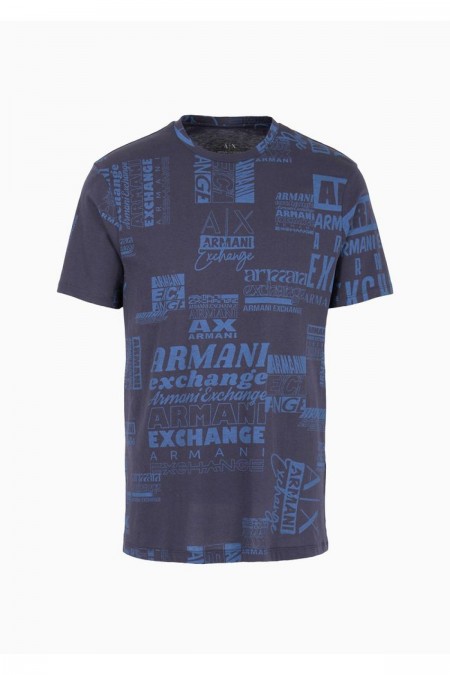 TShirt MC coton logo print Armani exchange 75AG Night Sky Lettering 3DZTHW ZJ8EZ