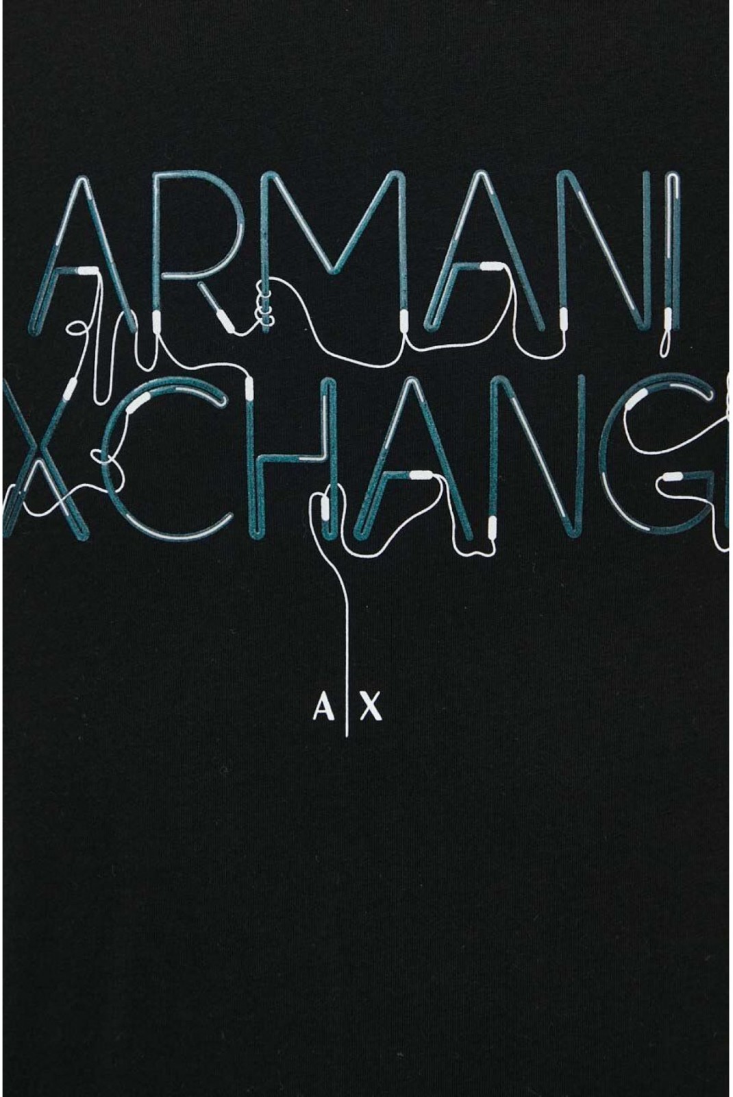 TShirt coton logo printé Armani exchange 1200 Black 3DZTJF ZJH4Z