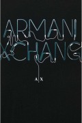 TShirt coton logo printé Armani exchange 1200 Black 3DZTJF ZJH4Z