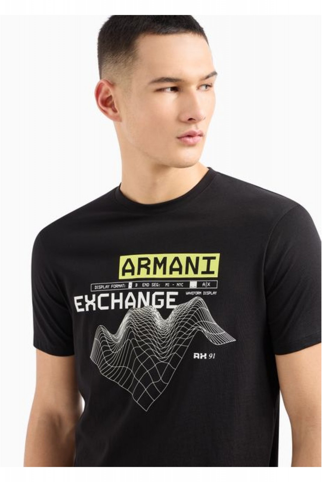 TShirt coton imprimé Armani exchange 1200 Black 3DZTJQ ZJGEZ