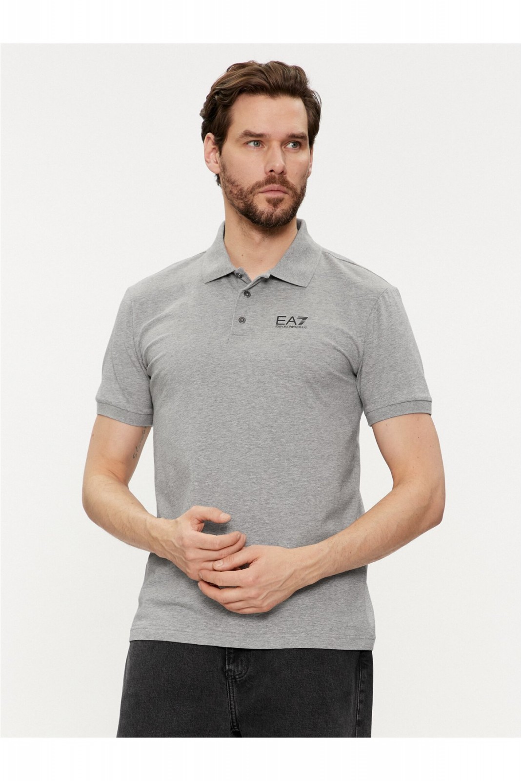 Polo MC coton stretch Ea7 3905 Med.Grey Mel 3DPF16 PJ03Z