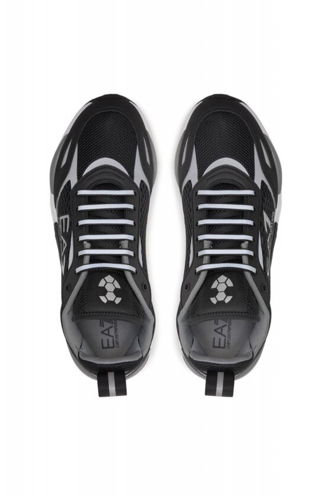 Sneakers cuir PU logo Ea7 N763-Black+Silver X8X159 XK379