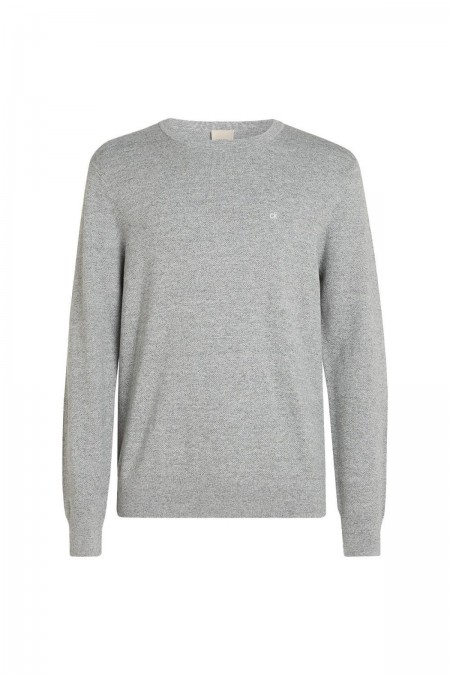 Pull coton piqué Calvin klein PKH Mid Grey Heather K10K113410