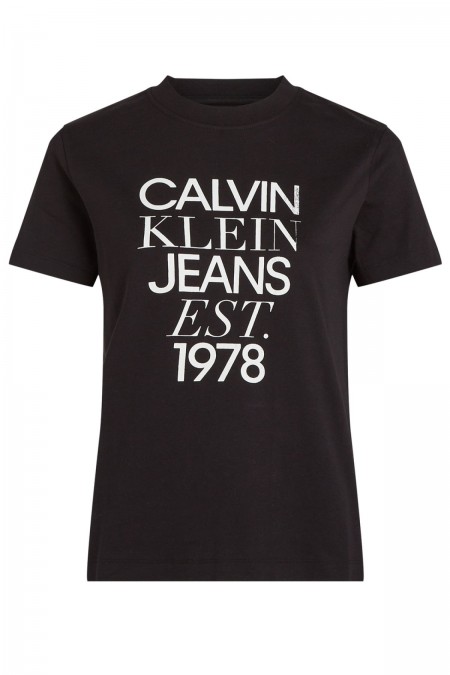 TShirt MC coton impression logo Calvin klein BEH Ck Black J20J224910