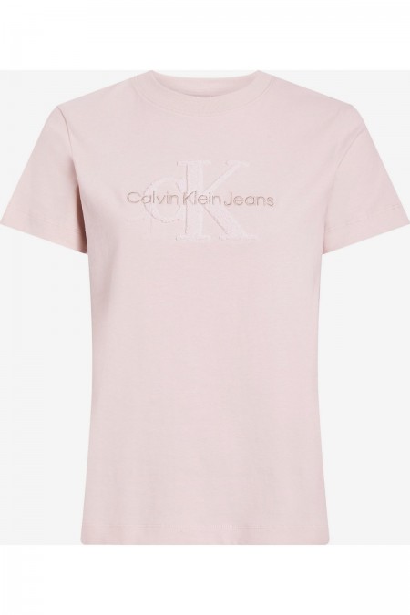 TShirt MC coton logo texturé Calvin klein TER Peach Whip J20J224244