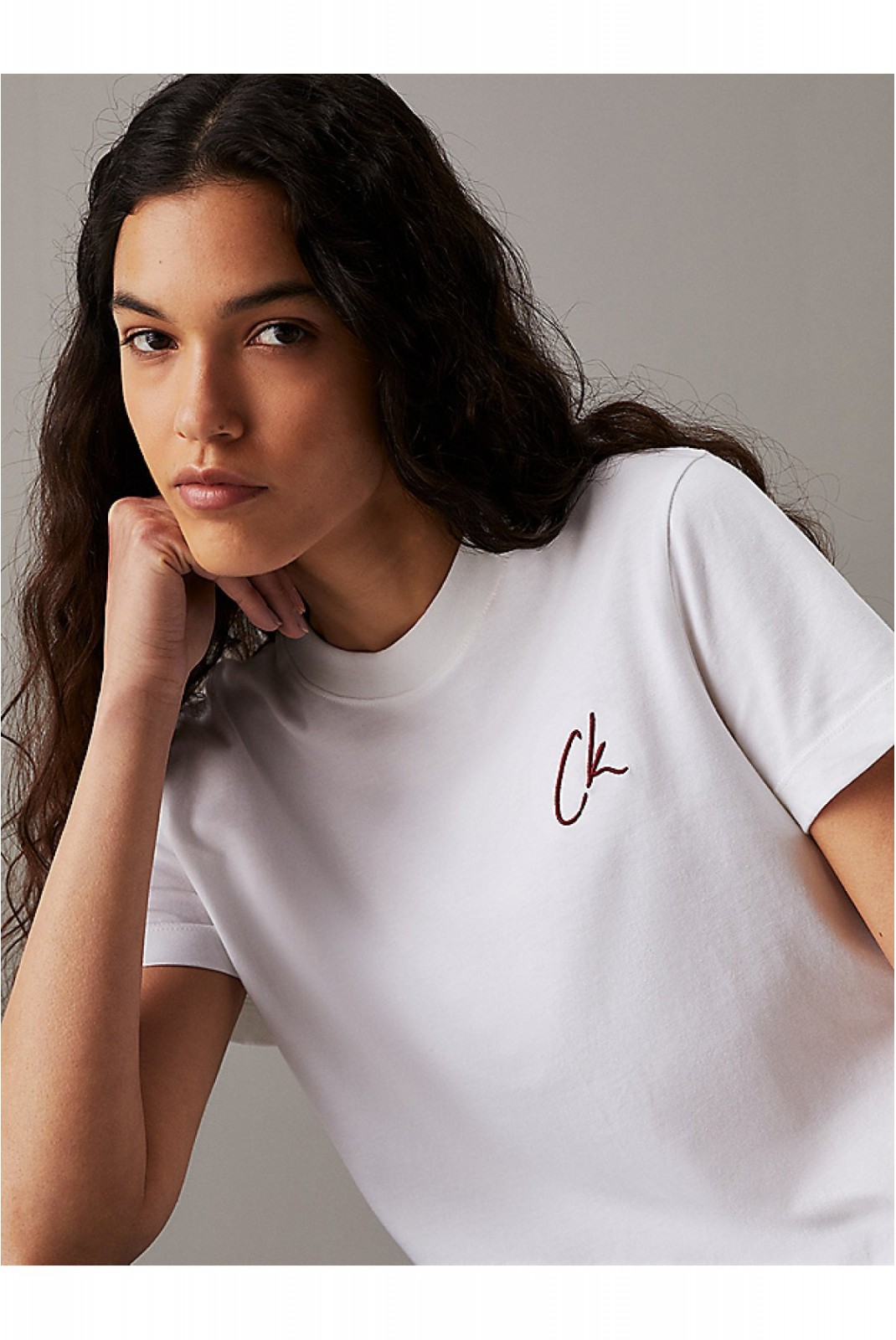 TShirt MC coton logo brodé Calvin klein YAF Bright White J20J224439