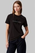 TShirt MC coton logo texturé Calvin klein BEH Ck Black J20J224244