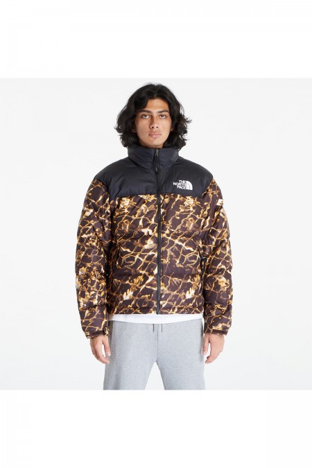 Doudoune imprimé à capuche The North Face Coal Brown Wtrdstp/Black NF0A3C8DOS31