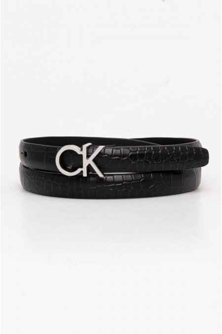 Ceinture fine effet croco Calvin klein BEH Ck Black Croco K60K612390