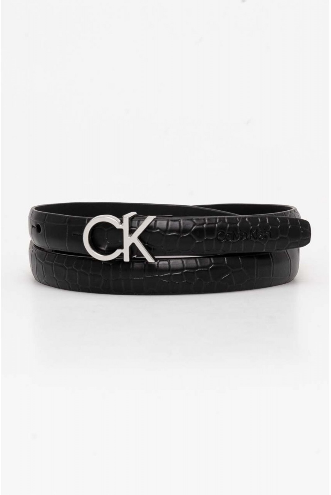 Ceinture fine effet croco Calvin klein BEH Ck Black Croco K60K612390