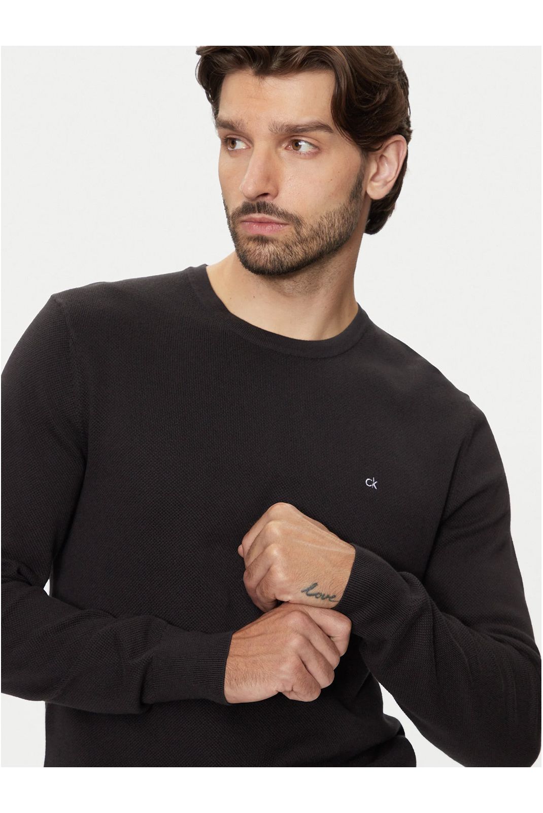 Pull coton piqué Calvin klein BEH Ck Black K10K113410