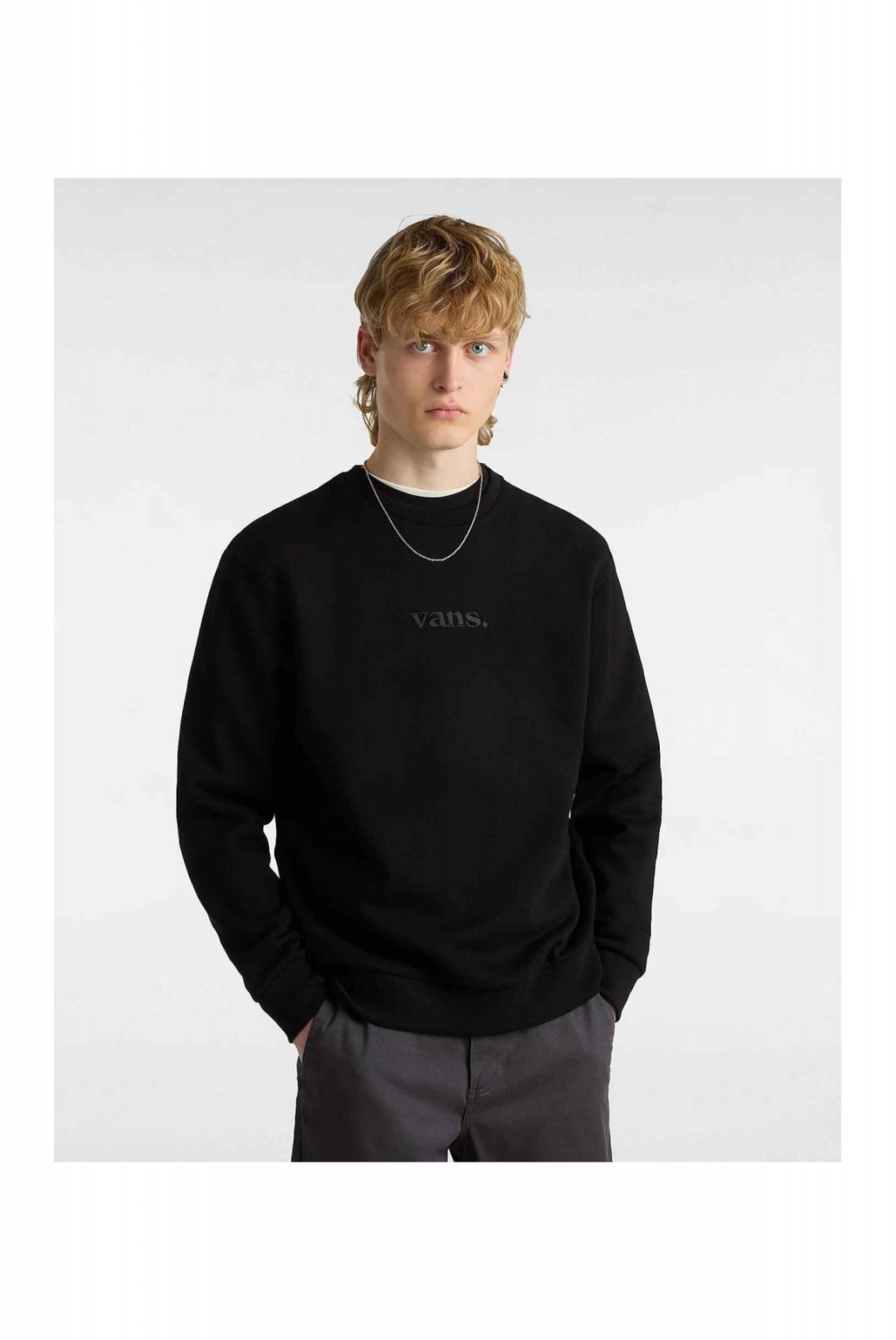 Sweat-shirt noir Vans Essential Relaxed Crew-S pour homme Vans  Noir VN000H91BLK1