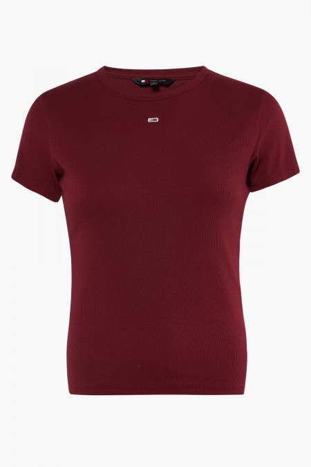 TShirt cotelé Tommy Jeans VLP Deep Rouge DW0DW17383