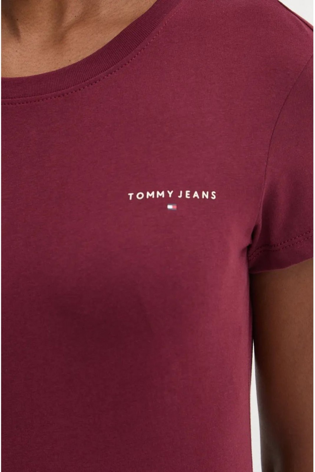 TShirt 100% coton Tommy Jeans VLP Deep Rouge DW0DW18785