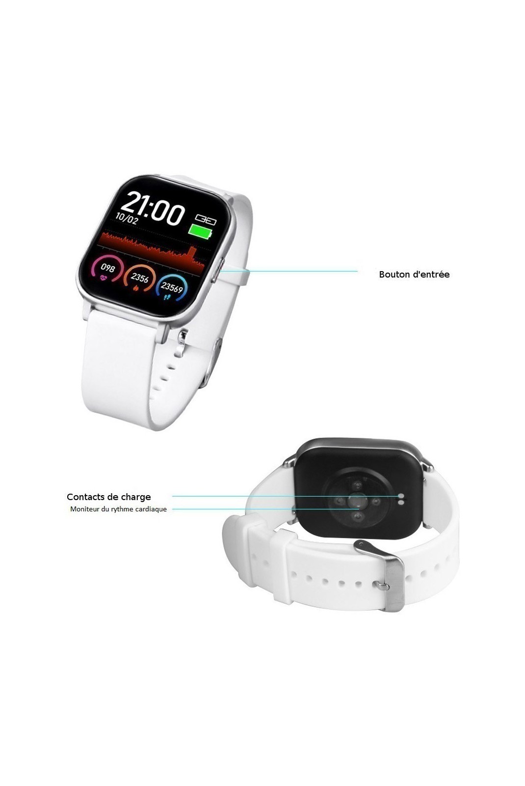 Montre Connectee Multisport Compatible Ios&Android - Blanc - WAC_102