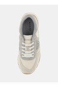 Sneakers cuir textile Guess jeans CREAM GREY BROWN FMFFAN FAB12