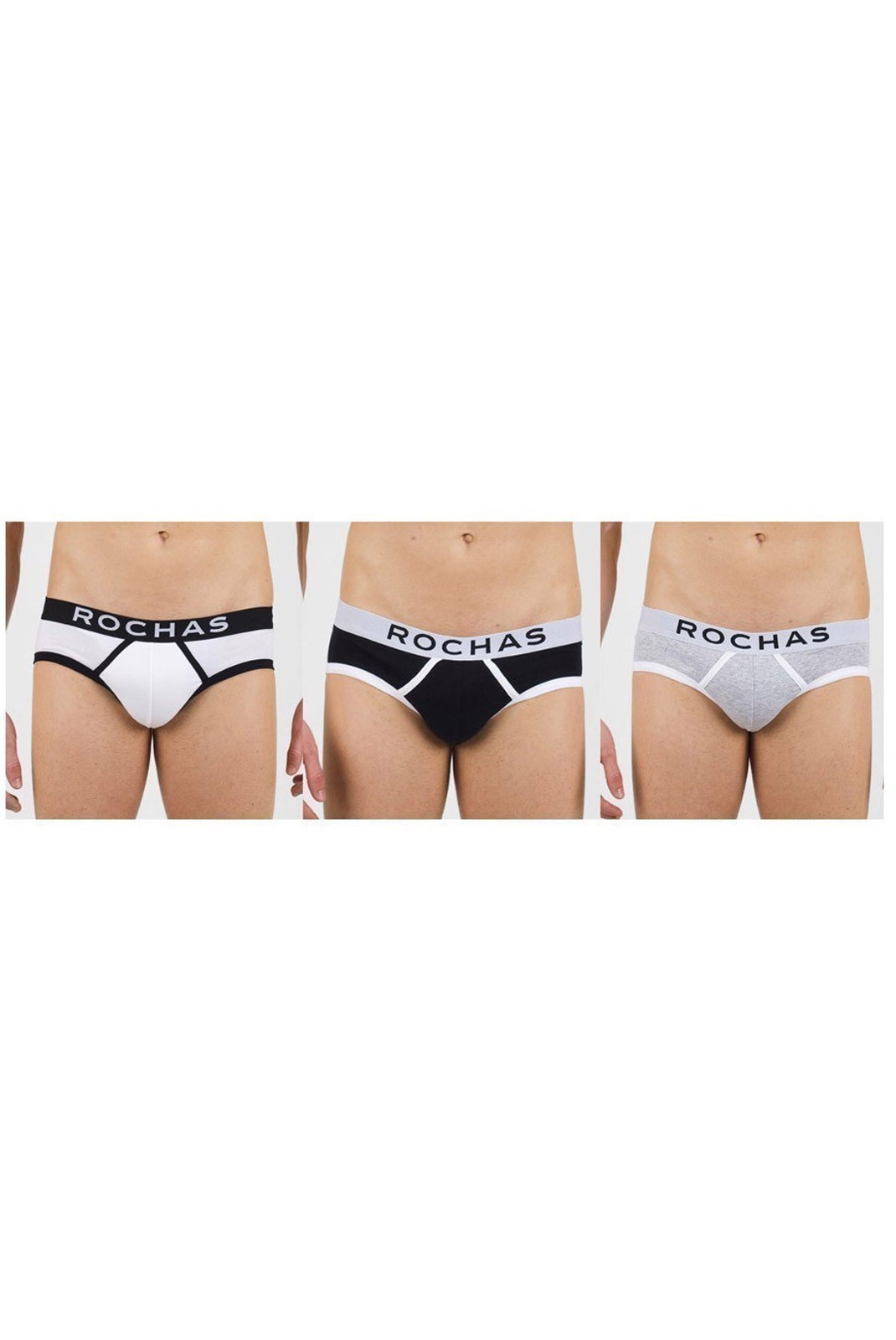 Slip x3 - ROCHAS - Black + White + Grey - 8090-853_03