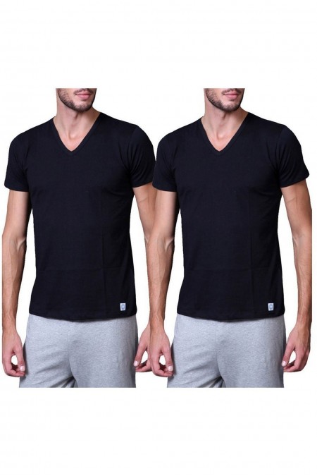 T-shirt x2 - ROCHAS - Black - 8094-03_02