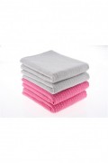 Ensemble de serviettes de lavage (4 Pièces) - Ruth - Pink / Grey - 219CFK1186