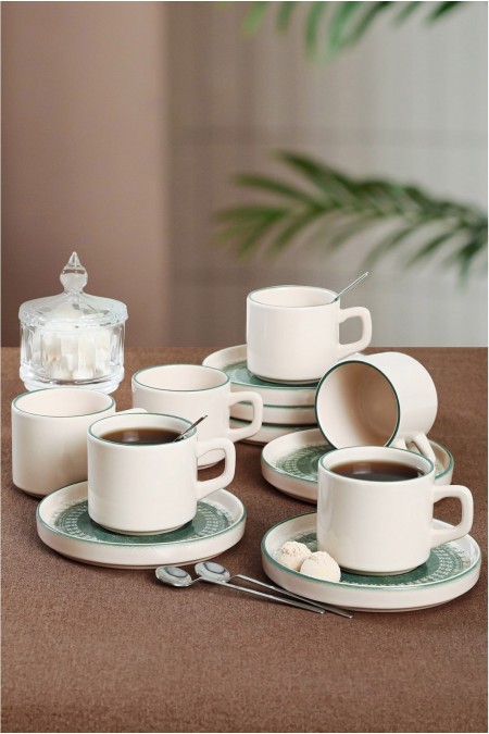 Set de tasses à thé (12 pièces) - CTKCAYSTACKABLE20789980012 - White/Green - 275KRM1869