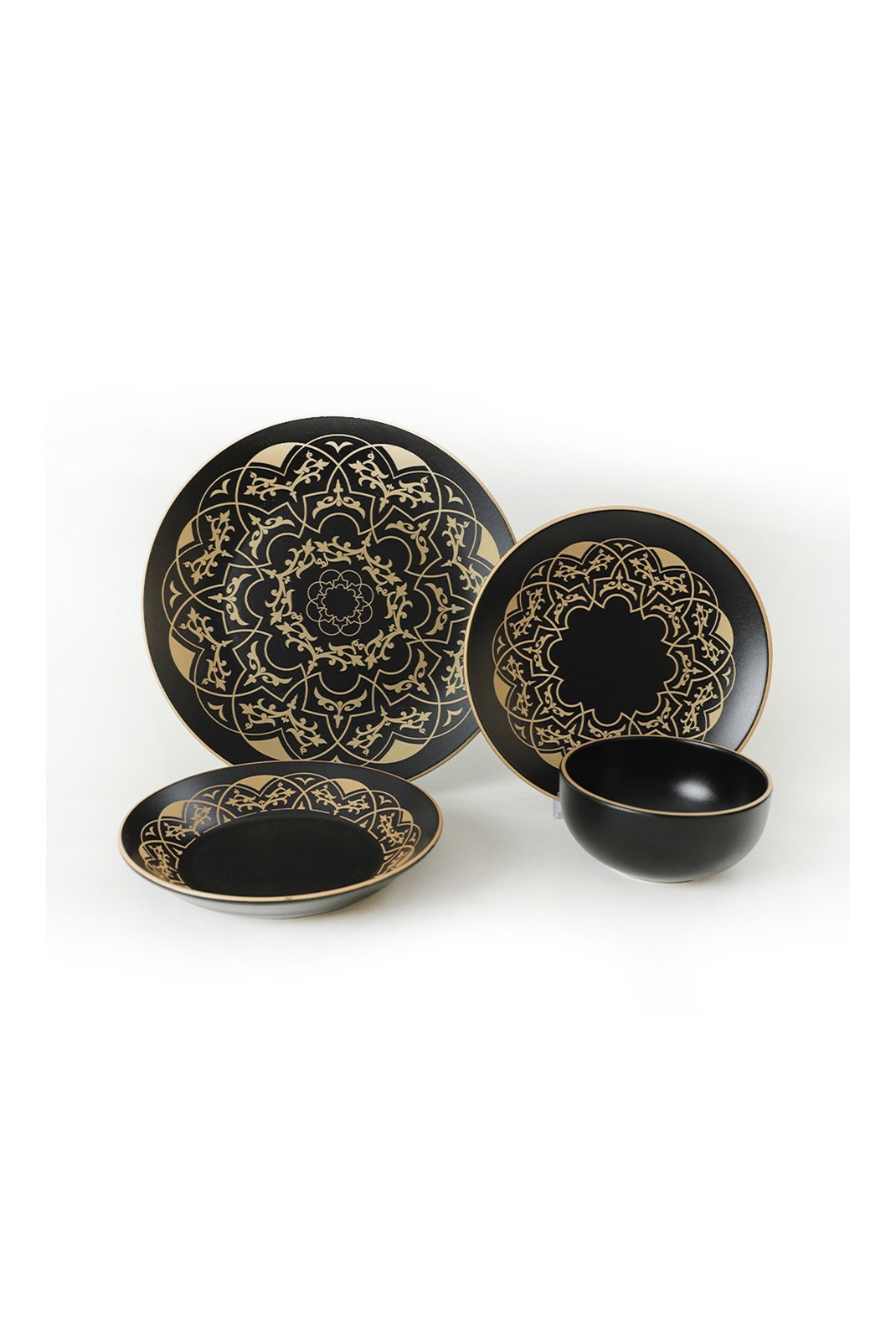 Service de table en céramique (24 pièces) - X00014151 - Black/Gold - 275KRM1940