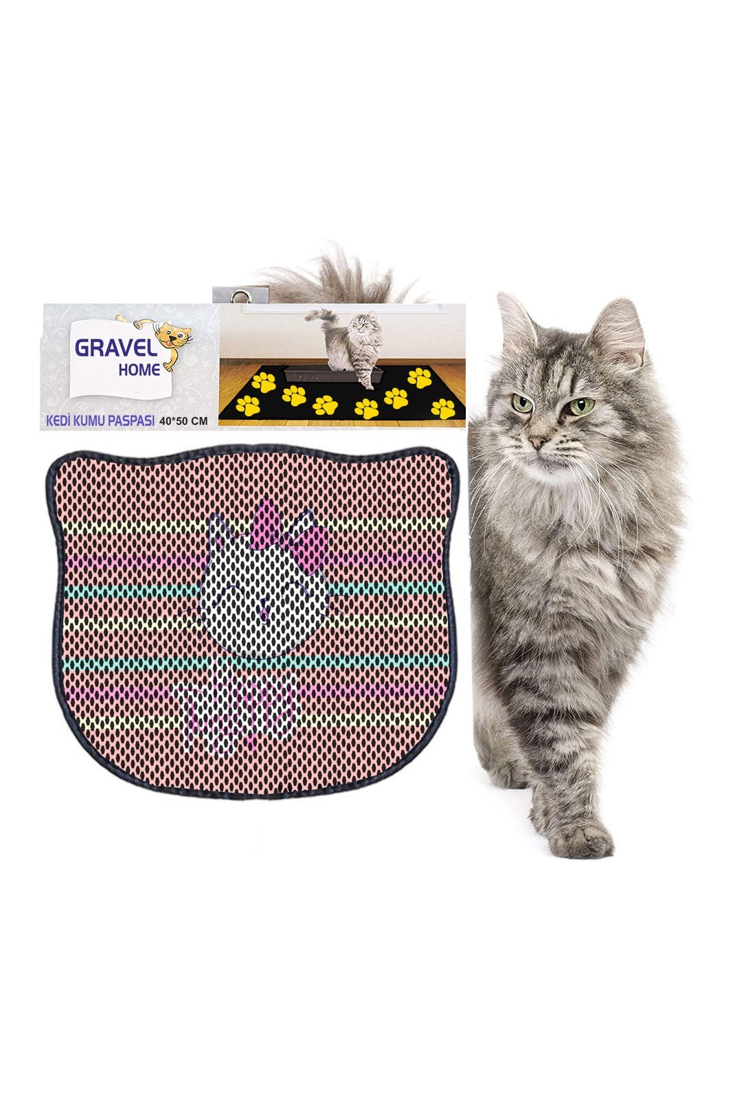 Tapis pour litière de chat - Multicolor - 686GRV1109