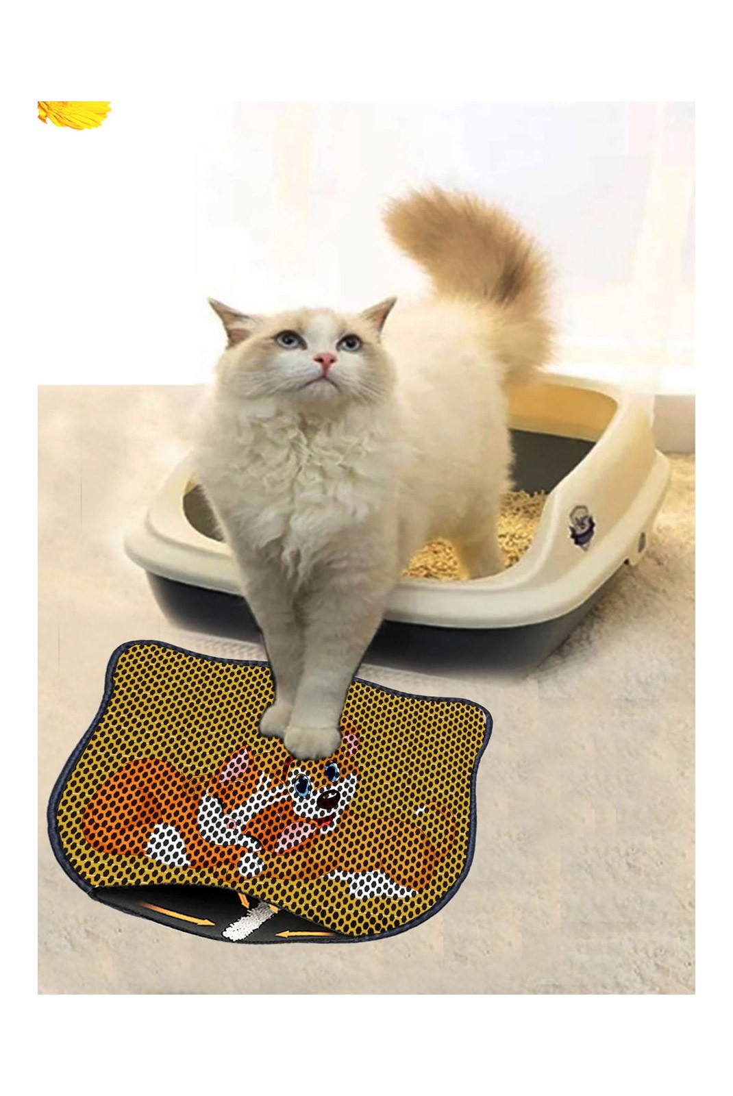 Tapis pour litière de chat - Multicolor - 686GRV1121