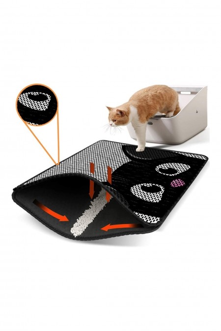 Tapis pour litière de chat - Multicolor - 686GRV1504