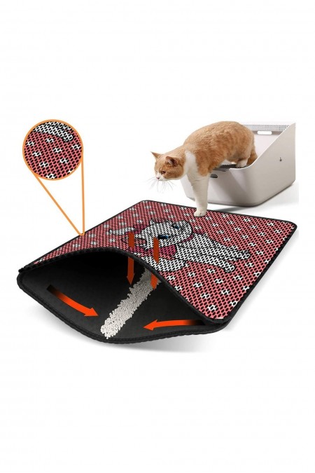 Tapis pour litière de chat - Multicolor - 686GRV1508