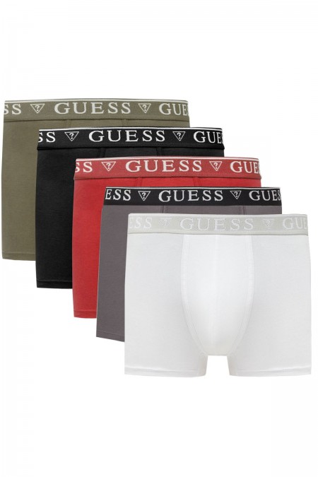 Pack de 5 boxers coton stretch Guess jeans F56E BLACK/WHITE/RED/GREE U4YG16 K6YW1