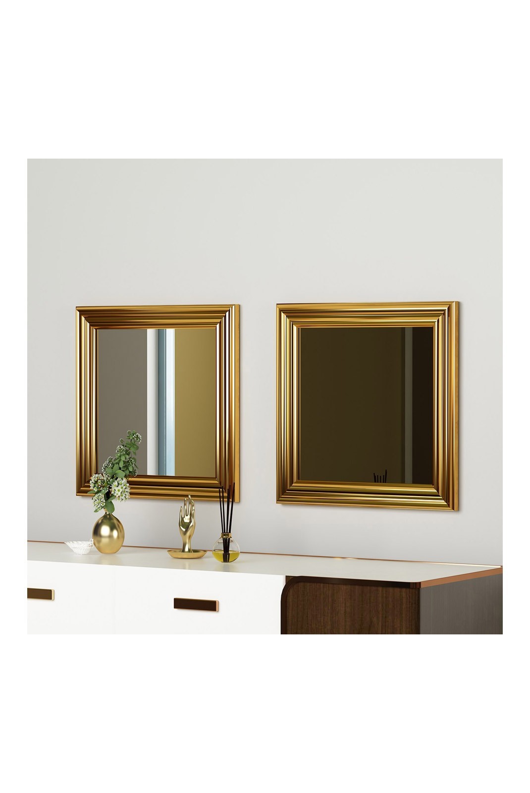 Lot de 2 miroirs - Gold - 116SAM1111