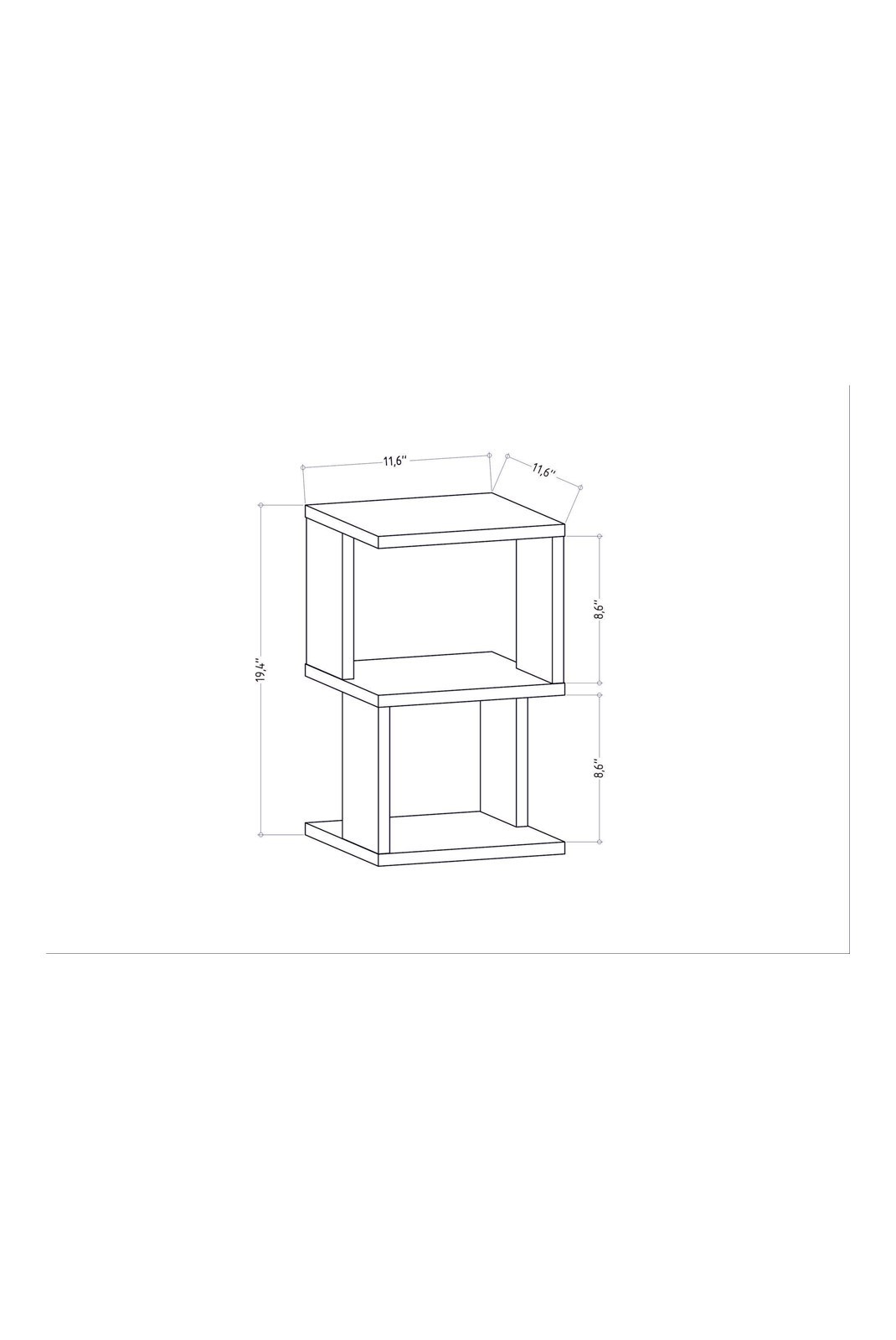 Table de nuit - Anthracite - 322RTC1631