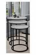 Table gigogne (3 pièces) - Marble/White - 594MRS1163