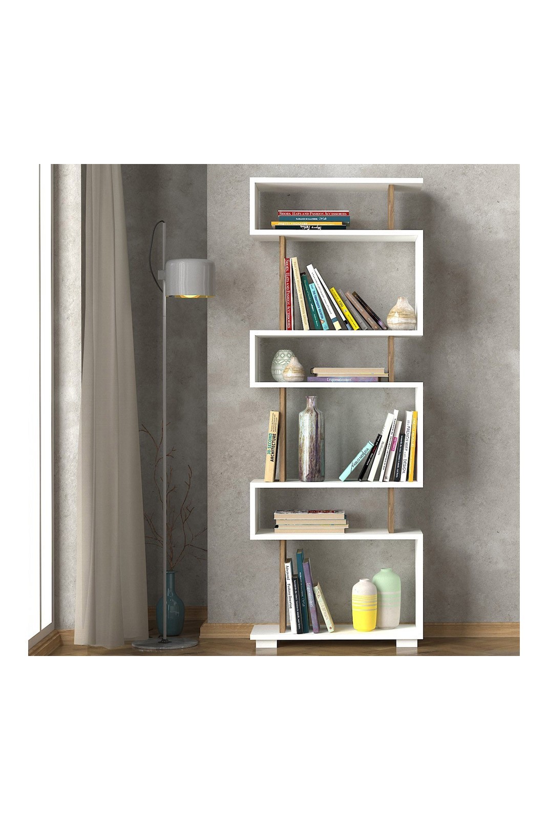 Bibliothèque - White/Walnut - 745DCD3606