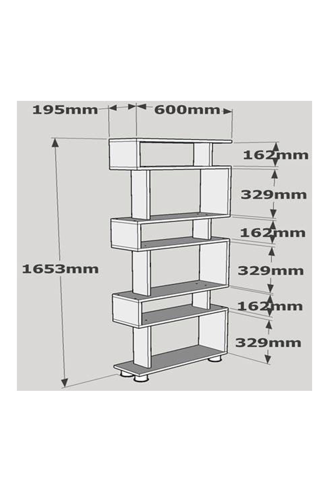 Bibliothèque - White/Walnut - 745DCD3606