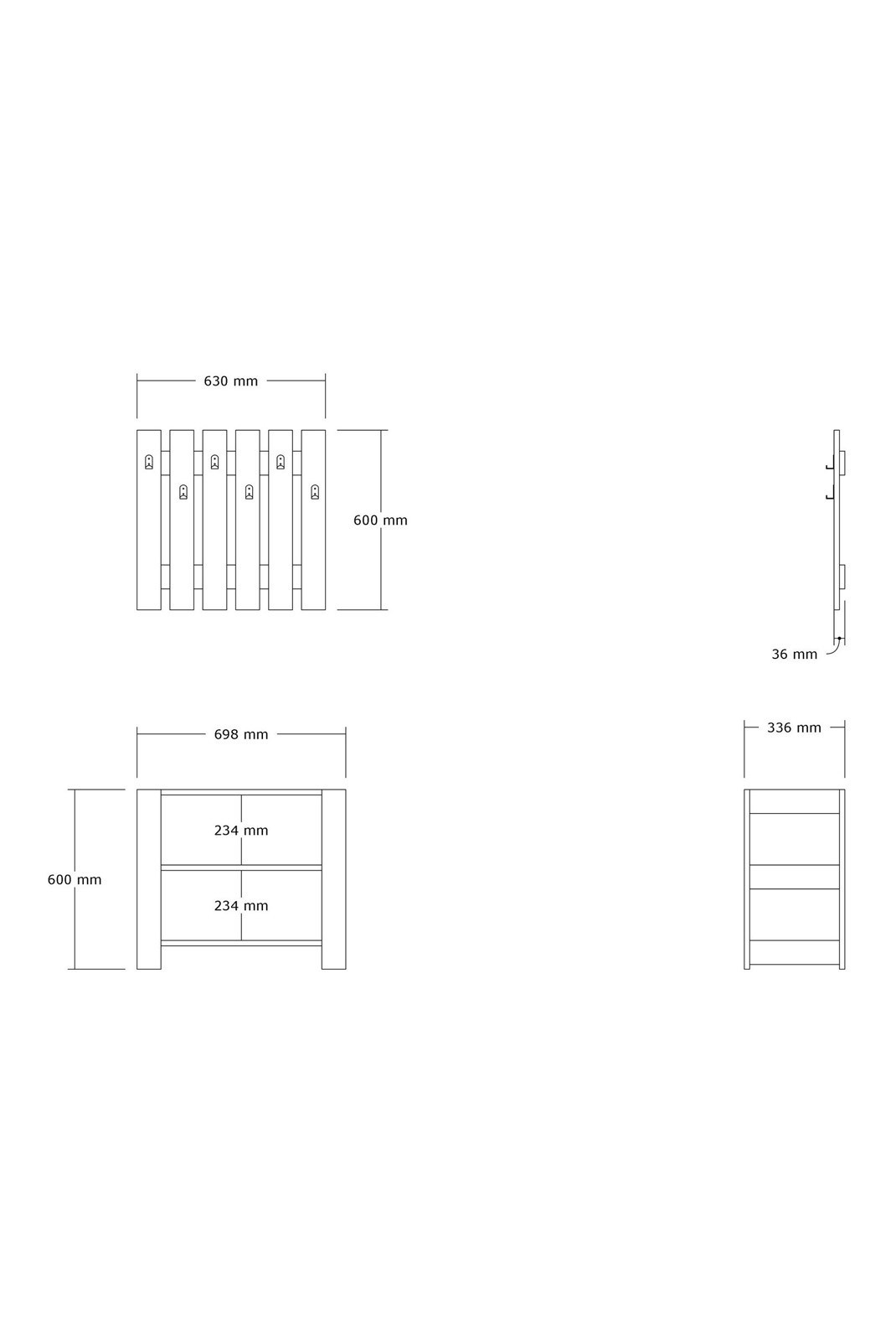 Meuble d'entrée - Walnut - 835PUQ5602