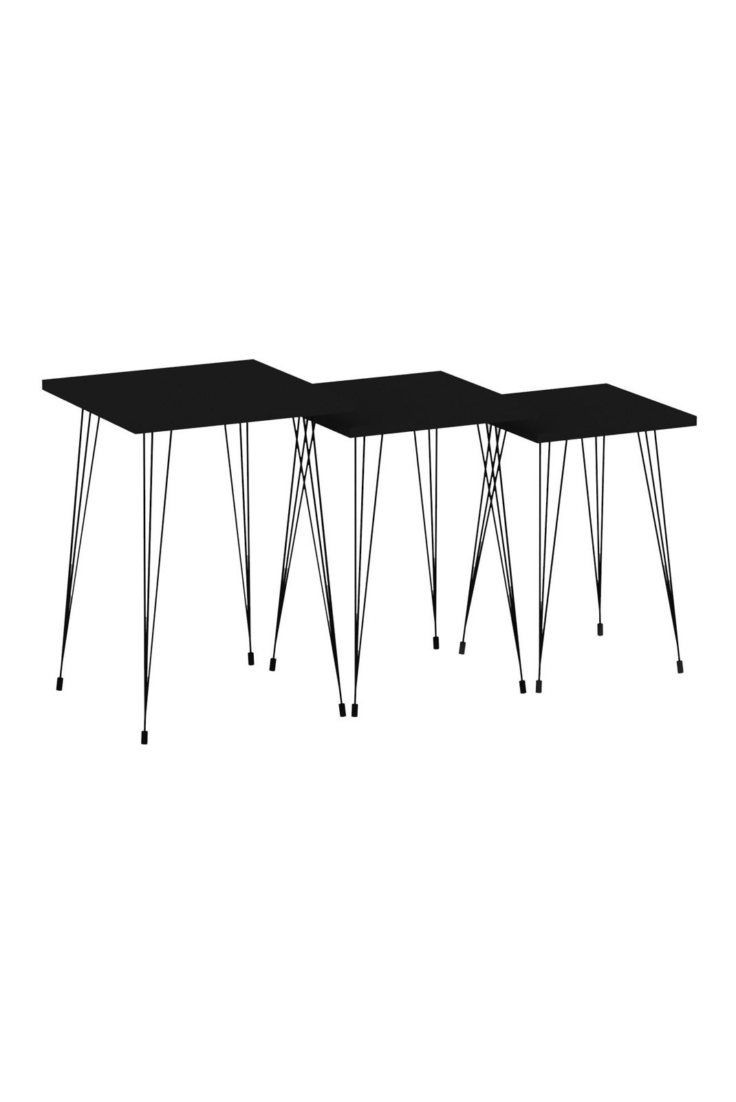 Table gigogne (3 pièces) - Black/Anthracite - 835PUQ6250